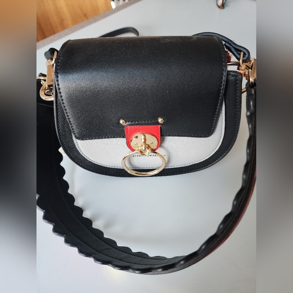 Alessia Massimo Saddle Bag in Black,  Gray and Red - Picture 4 of 6